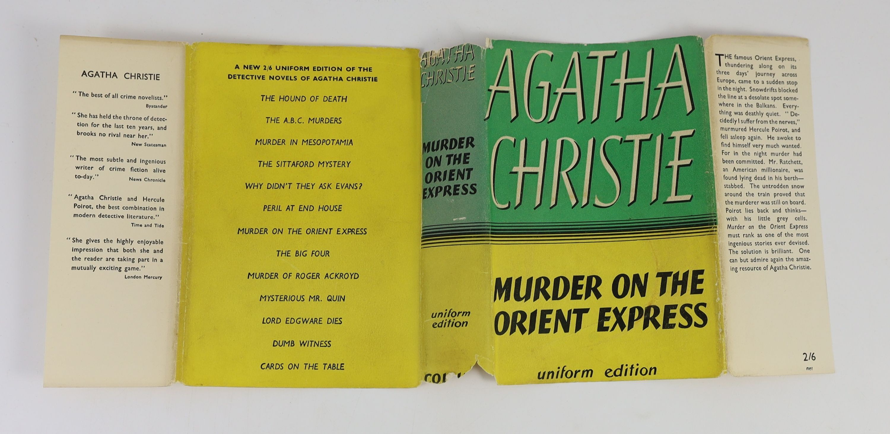 Christie, Agatha - 12 works - Partners in Crime, with torn d/j, with loss to spine and lower rear panel, nd, [1929], Death on the Nile, 2nd impression, in unclipped d/j, with loss to lower spine, 1938; Cards on the Table